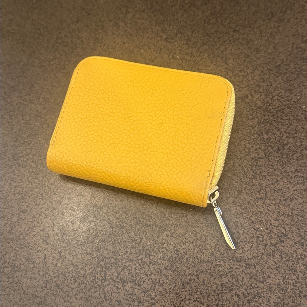 Wallet Yellow Gold NEW without tag Faux Pebbled Leather Half Wallet